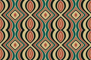 ikat blommig paisley broderi bakgrund. ikat Ränder geometrisk etnisk orientalisk mönster traditionell.aztec stil abstrakt vektor illustration.design för textur, tyg, kläder, inslagning, sarong.