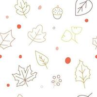 Vektor von Herbst Blätter Linie Zeichnung im nahtlos Muster