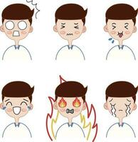 uppsättning av tecknad serie avatars i olika känslor. vektor