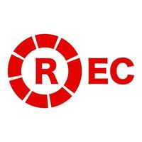 rec Logo. Aufzeichnung. Video Aufzeichnung. Vektor. vektor