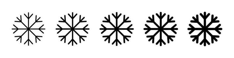 Schneeflocke Symbol einstellen mit anders Größen. Eis Kristalle. Vektor. vektor