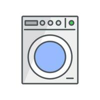 Waschen Maschine Symbol im Betrieb. Unterlegscheibe und Wäscherei. Vektor. vektor