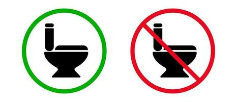 Toilette verfügbar Symbol und Toilette nicht verfügbar Symbol Satz. Verfügbarkeit von Toilette abbauen. Vektor. vektor