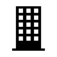 Büro Turm Silhouette Symbol. Hochhaus Büro Gebäude. Vektor. vektor