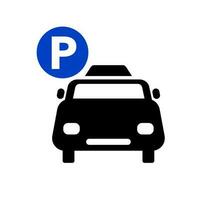 taxi silhuett ikon och parkering tecken ikon. vector.taxi silhuett ikon och parkering tecken ikon. vektor. vektor