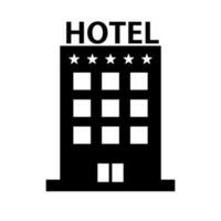 5 Sterne Hotel Silhouette Symbol. höchst bewertet Hotel. Vektor. vektor