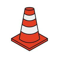 Straße Kegel Symbol. der Verkehr Instandhaltung Artikel. Pylon und Sicherheit Kegel. Vektor. vektor