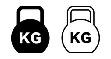 kilogram vikt ikon uppsättning. kettle ikon uppsättning. vikt Träning. vektor. vektor