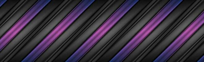 lila schwarz abstrakt glänzend Streifen korporativ Banner Design vektor