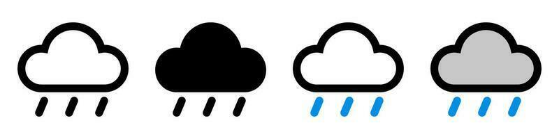 regn ikon uppsättning. regn moln. regnig väder. vektor. vektor