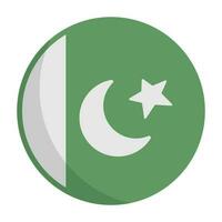 eben Design runden pakistanisch Flagge. Pakistan Flagge. Vektor. vektor