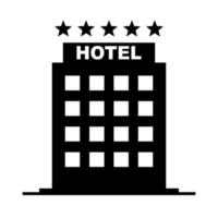 5 Star Hotel Silhouette Symbol. Luxus Hotel. Vektor. vektor
