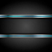 Technologie metallisch perforiert Hintergrund mit Blau Streifen vektor