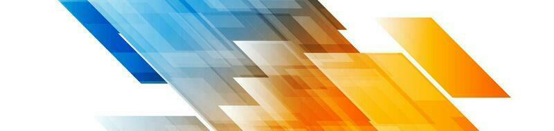 beschwingt Blau Orange abstrakt Technik geometrisch Banner vektor