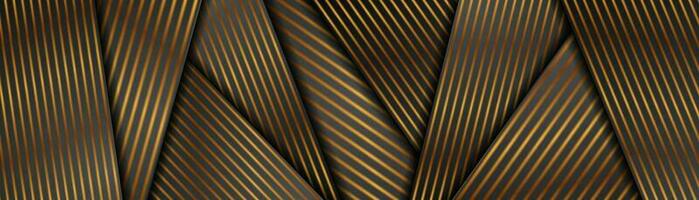abstrakt schwarz und Bronze- glatt Streifen korporativ Banner Design vektor
