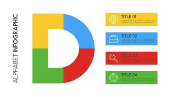 brev d vektor alfabet och Övrig element för infographics