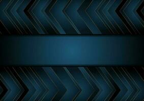 dunkel Blau und Bronze- Technik korporativ Pfeile abstrakt Hintergrund vektor