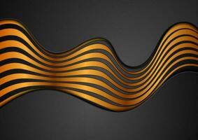 schwarz und Bronze- elegant Wellen abstrakt korporativ Hintergrund vektor