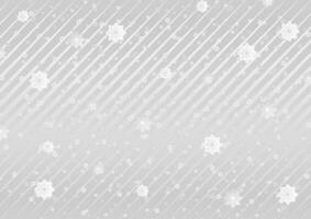 grau und Weiß Streifen und Schneeflocken abstrakt Hintergrund vektor
