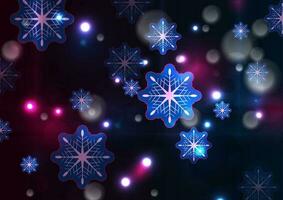 glühend Neon- Beleuchtung glänzend Weihnachten Winter Hintergrund vektor