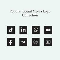 Beliebt Sozial Netzwerk Logo Symbol Sammlung vektor