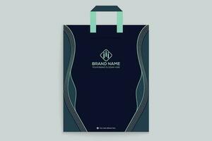 schwarz Farbe Einkaufen Tasche Design vektor