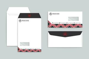 rot und schwarz Farbe Briefumschlag Design vektor