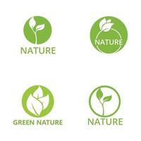 grönt blad natur logotyp ekologi vektorbild vektor
