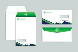 korporativ Grün Farbe Briefumschlag Design vektor
