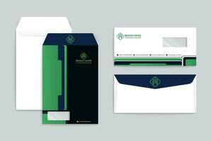 korporativ Grün Farbe Briefumschlag Design vektor