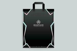 schwarz Farbe Einkaufen Tasche Design vektor