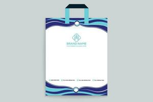 handla väska design med blå Färg vektor