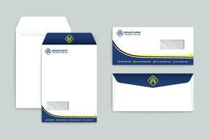 Unternehmen Briefumschlag Design und Blau Farbe vektor