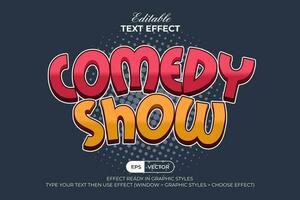 komedi visa text effekt komisk stil. redigerbar text effekt. vektor