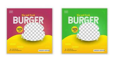 zwei Burger Plakate mit anders Farben und Formen vektor