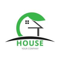 Vektor Grün Öko Haus Logo Konzept
