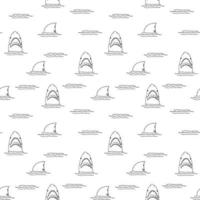 Hai nahtlose Muster, handgezeichnete skizzierte Doodle Hai, Vektor-Illustration vektor