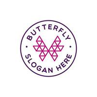 Schmetterling Logo. Schmetterling Insekt fliegen minimalistisch elegant Linie Kunst Stil Logo vektor