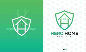 Fachmann modern minimalistisch Zuhause Logo Design zum echt Nachlass Geschäft mit Brief h und Schutz unterzeichnen. vektor