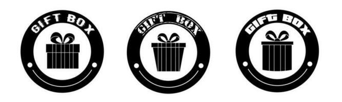 Geschenk Box Produkt Verkauf Symbol Vektor Illustration. Design zum Geschäft und Verkauf Banner Geschäft.