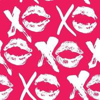 Xoxo Pinsel Schriftzug Zeichen nahtloses Muster, Grunge kalligraphische Umarmungen und Küsse Phrase, Internet Slang Abkürzung Xoxo Symbole, Vektor-Illustration isoliert auf weißem Hintergrund vektor