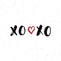 Xoxo Pinsel Schriftzug Zeichen, Grunge kalligraphische Umarmungen und Küsse Phrase, Internet Slang Abkürzung Xoxo Symbole, Vektor-Illustration vektor