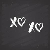 Xoxo Pinsel Schriftzug Zeichen, Grunge kalligraphische Umarmungen und Küsse Phrase, Internet Slang Abkürzung Xoxo Symbole, Vektor-Illustration vektor