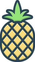 Färg ikon för ananas vektor