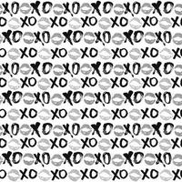 Xoxo Pinsel Schriftzug Zeichen nahtloses Muster, Grunge kalligraphische Umarmungen und Küsse Phrase, Internet Slang Abkürzung Xoxo Symbole, Vektor-Illustration isoliert auf weißem Hintergrund vektor