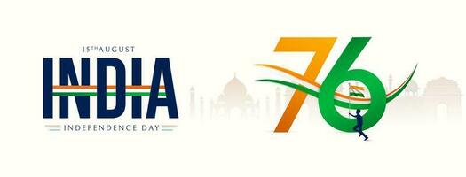 indisch Unabhängigkeit Tag Feier von das 76 .. Unabhängigkeit Tag vektor