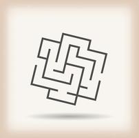 labyrint symbol på vintage bakgrund vektor