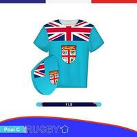 rugby jersey av fiji nationell team med flagga. vektor