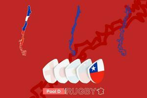 Karten von Chile im drei Versionen zum Rugby International Meisterschaft. vektor