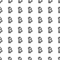 nahtloses Muster der Bitcoin-Zeichenikon-Pinselbeschriftung, kalligraphischer Symbolhintergrund des Schmutzes, Vektorillustration vektor